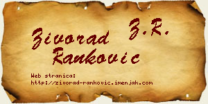 Živorad Ranković vizit kartica